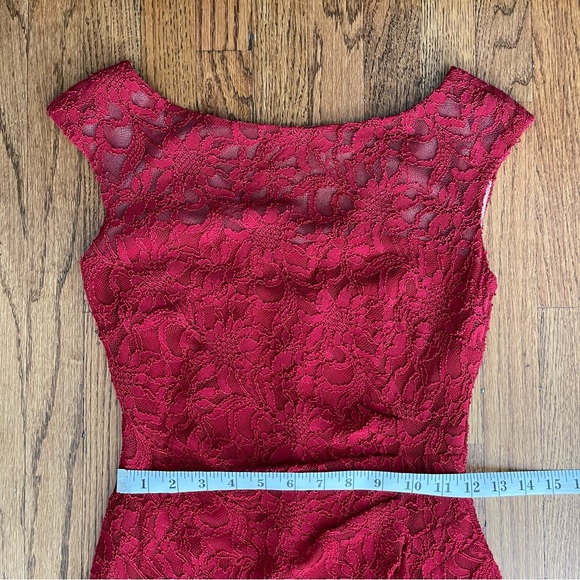 Ralph Lauren Red Lace Dress V Neck Back - Picture 11 of 15